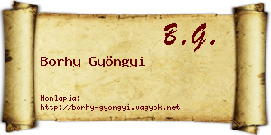Borhy Gyöngyi névjegykártya