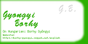 gyongyi borhy business card